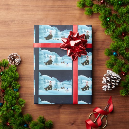 クリスマス小人 ラッピングペーパー (クリスマスギフト)