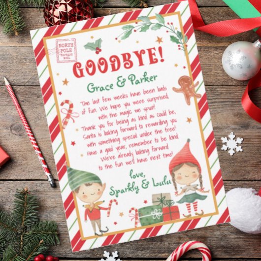 クリスマス小妖精や小人からの別れ 招待状