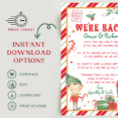 クリスマス小妖精や小人からのBack Letter 招待状