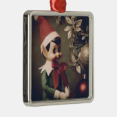クリスマス小妖精や小人かわいい休日 メタルオーナメント (右)