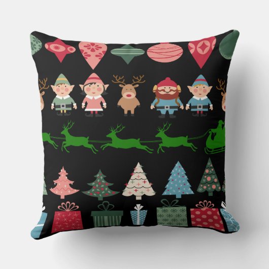 クリスマス小妖精や小人とその他 クッション (裏面)