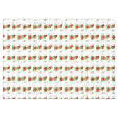 クリスマス小妖精や小人とキャンディーケーンのホワイトテーブルクロス テーブルクロス (正面(横))