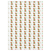 クリスマス小妖精や小人とキャンディーケーンのホワイトテーブルクロス テーブルクロス (正面)