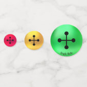 クリスマス小妖精や小人とゴールデン、緑と赤のジャングルの鐘 コンフェッティ (裏面)