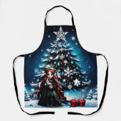 クリスマス小妖精や小人と子猫。 エプロン (正面)