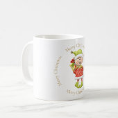 クリスマス小妖精や小人と現在 コーヒーマグカップ (正面左)