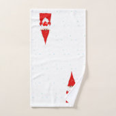 クリスマス小妖精や小人と白ハート バスタオルセット (ハンドタオル)