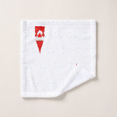 クリスマス小妖精や小人と白ハート バスタオルセット (ウォッシュタオル)