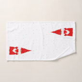 クリスマス小妖精や小人と白ハート バスタオルセット (ハンドタオル)