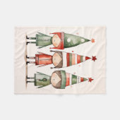 クリスマス小妖精や小人のフェスティバル帽子 フリースブランケット (正面(横))