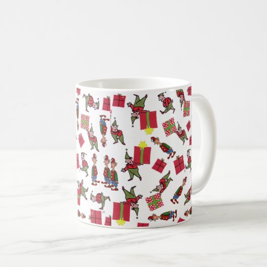 クリスマス小妖精や小人のマグカップ コーヒーマグカップ (正面右)