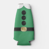 クリスマス小妖精や小人の衣装モノグラムのグリーン ボトルクーラー (正面)