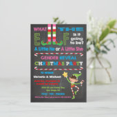 クリスマス小妖精や小人の赤ちゃんシャワーの表示 招待状 (スタンド正面)