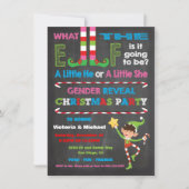 クリスマス小妖精や小人の赤ちゃんシャワーの表示 招待状 (正面)