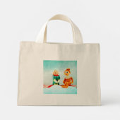 クリスマス小妖精や小人の開始日 ミニトートバッグ (裏面)