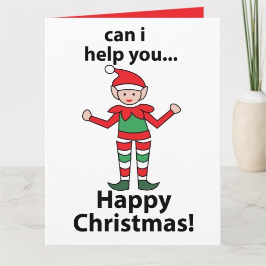 クリスマス小妖精や小人は私は救済あなた幸せなクリスマス小妖精や小人 カード (正面)