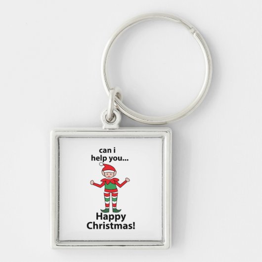 クリスマス小妖精や小人は私は救済あなた幸せなクリスマス小妖精や小人 キーホルダー (正面)