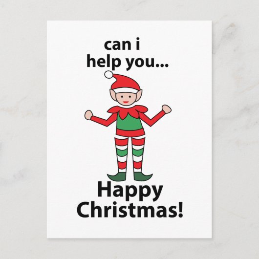 クリスマス小妖精や小人は私は救済あなた幸せなクリスマス小妖精や小人 ポストカード (正面)