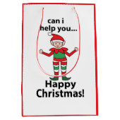 クリスマス小妖精や小人は私は救済あなた幸せなクリスマス小妖精や小人 ミディアムペーパーバッグ (正面)