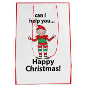 クリスマス小妖精や小人は私は救済あなた幸せなクリスマス小妖精や小人 ミディアムペーパーバッグ (裏面)