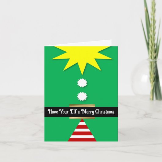 クリスマス小妖精や小人を楽しませなさい シーズンカード (正面)