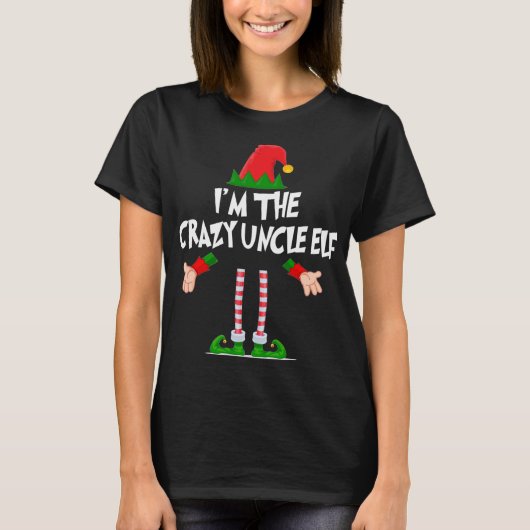 クリスマス小妖精や小人イズザアンクル熱狂する小妖精や小人クリスマス Tシャツ (正面)