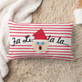 クリスマス小妖精や小人キャンディーケーン ランバークッション (ブランケット)