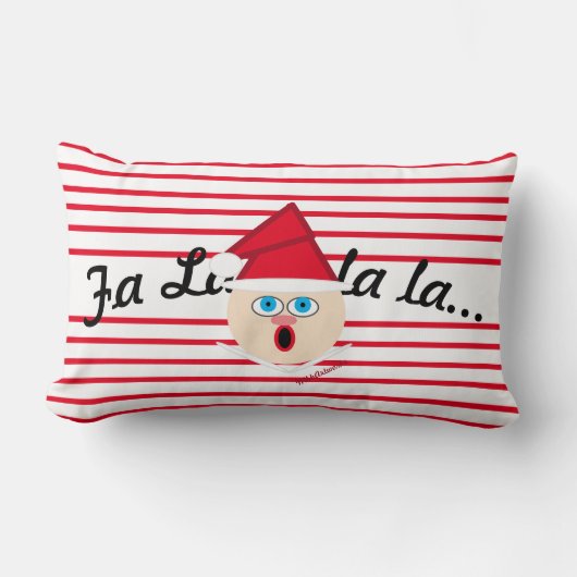クリスマス小妖精や小人キャンディーケーン ランバークッション (正面)