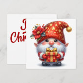 クリスマス小妖精や小人グリーティングカード (正面/裏面)