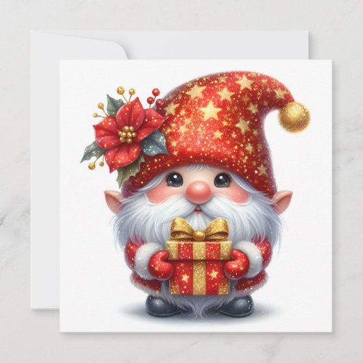 クリスマス小妖精や小人グリーティングカード (正面)