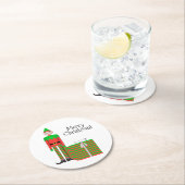 クリスマス小妖精や小人コースターストライプの – ギフトパッケージ ラウンドペーパーコースター (インサイチュ)