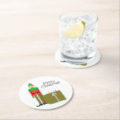 クリスマス小妖精や小人コースター – Chevron Gift Package ラウンドペーパーコースター (インサイチュ)