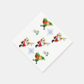 クリスマス小妖精や小人サンタクロースのナプキンランチ/ディナー スタンダードカクテルナプキン (角)