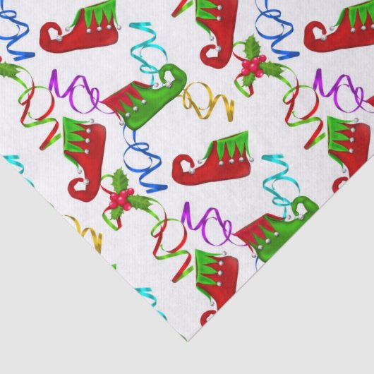 クリスマス小妖精や小人シューパターンティッシュペーパー 薄葉紙 (詳細)