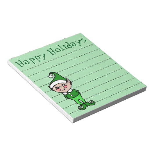 クリスマス小妖精や小人ショッピング食料品メモ帳ギフト ノートパッド (アングル)
