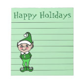 クリスマス小妖精や小人ショッピング食料品メモ帳ギフト ノートパッド (正面)