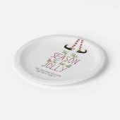 クリスマス小妖精や小人シーズンすてきパーソナライズされた ペーパープレート (アングル)