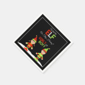 クリスマス小妖精や小人ジェンダーがナプキンを明かす スタンダードカクテルナプキン (角)