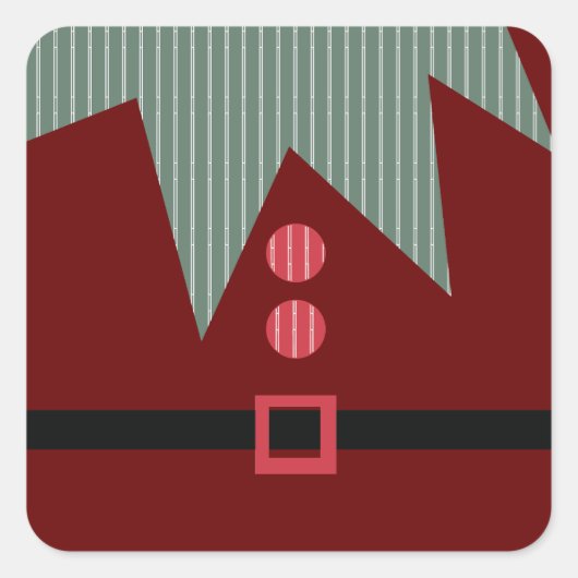 クリスマス小妖精や小人スーツホリデーパーティー スクエアシール (正面)