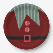 クリスマス小妖精や小人スーツホリデーパーティー ペーパープレート (正面)