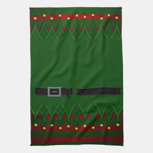 クリスマス小妖精や小人タオカスタムルホリデーティータオル キッチンタオル (縦)