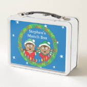 クリスマス小妖精や小人ダークヘア メタルランチボックス (裏面)