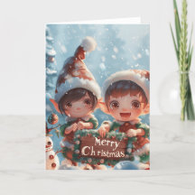 クリスマス小妖精や小人デジタルアート