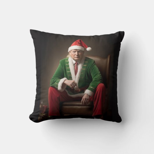 クリスマス小妖精や小人ドナルド・トランプ クッション (正面)
