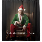 クリスマス小妖精や小人ドナルド・トランプ シャワーカーテン (正面)
