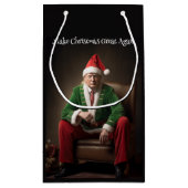 クリスマス小妖精や小人ドナルド・トランプ スモールペーパーバッグ (裏面)