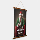クリスマス小妖精や小人ドナルド・トランプ 吊り下げ型タペストリー (傾斜あり)