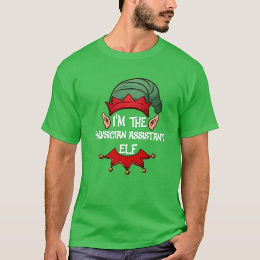 クリスマス小妖精や小人パジャマ私は医師アシスタントE Tシャツ (正面)