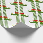 クリスマス小妖精や小人パターンホリデーフェスティバルおもしろい ラッピングペーパー (角)