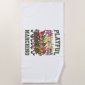 クリスマス小妖精や小人パレード ビーチタオル (正面)